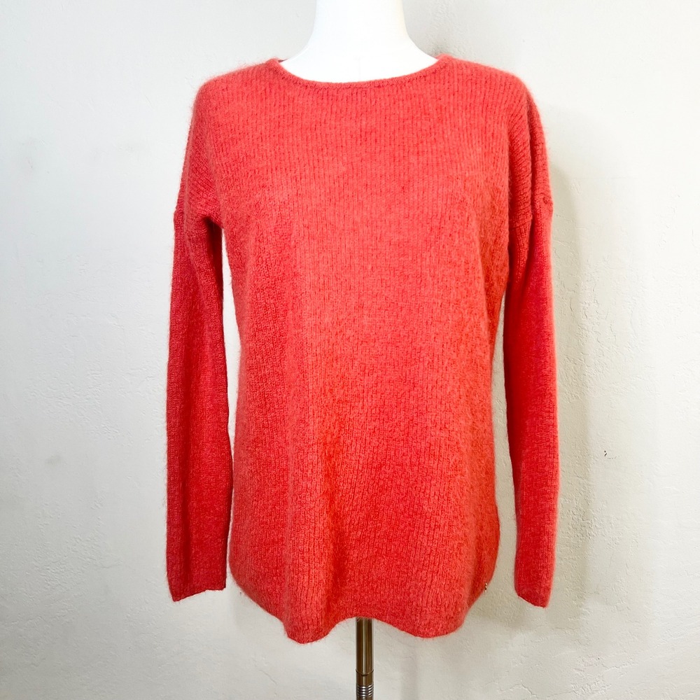 Des Petits Hauts Donalda Mohair Blend Sweater Coral Red Star Charm Size T0 XS‎